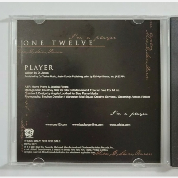 112 ONE TWELVE - PLAYER - (BBPCD-9371) RARE PROMO CD - ON HAND - Picture 8 of 9